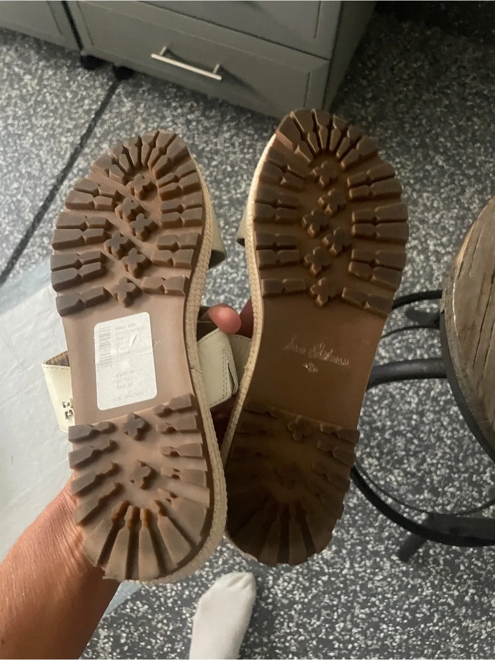 Sam Edelman Leather Cream Double-Strap Slide Sandals, 8.5